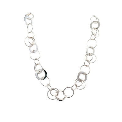 ESTATE 30" Fancy Link Necklace in Silver