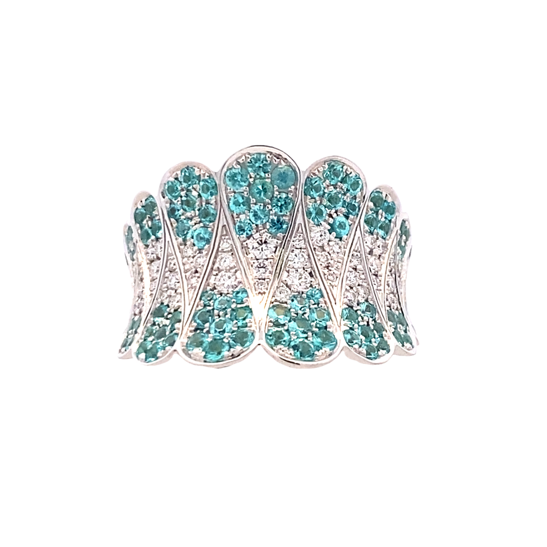 Paraiba Tourmaline & Diamond Ring in White Gold by Simon G