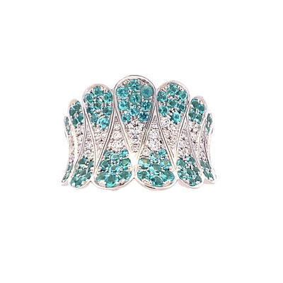 Paraiba Tourmaline & Diamond Ring in White Gold by Simon G