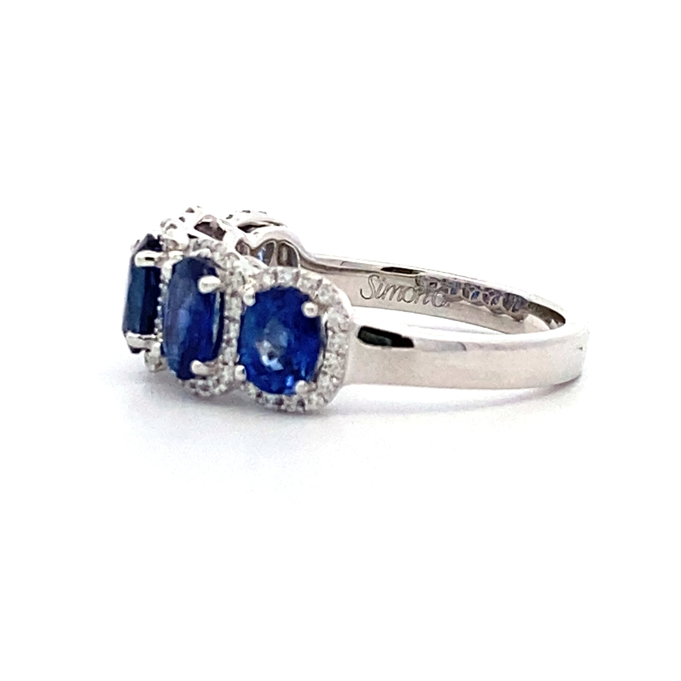 Sapphire and Diamond Band in White Gold by Simon G