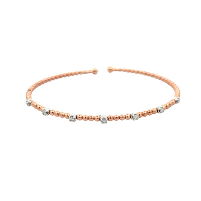 Diamond Station Bujukan Bracelet in Rose Gold by Gabriel & Co.