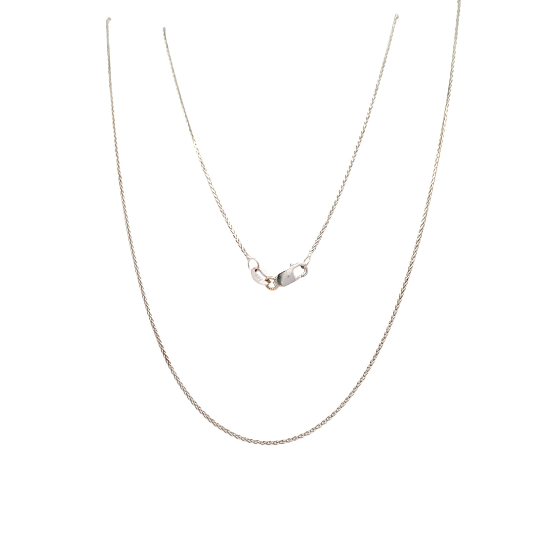 Estate  24" Diamond-Cut Wheat Chain in14K White Gold