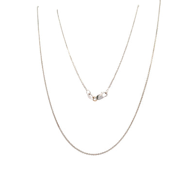 Estate  24" Diamond-Cut Wheat Chain in14K White Gold