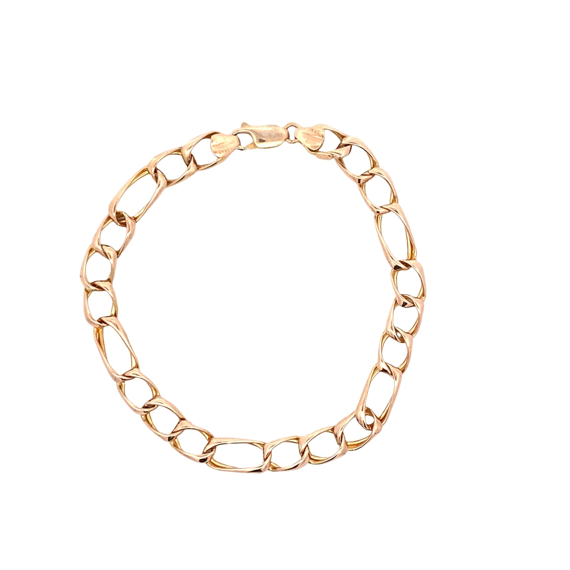 ESTATE Double Row Fancy Link Bracelet in Rose Gold
