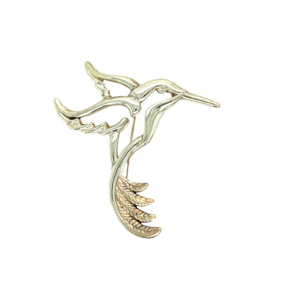 ESTATE Hummingbird in Flight in Yellow Gold