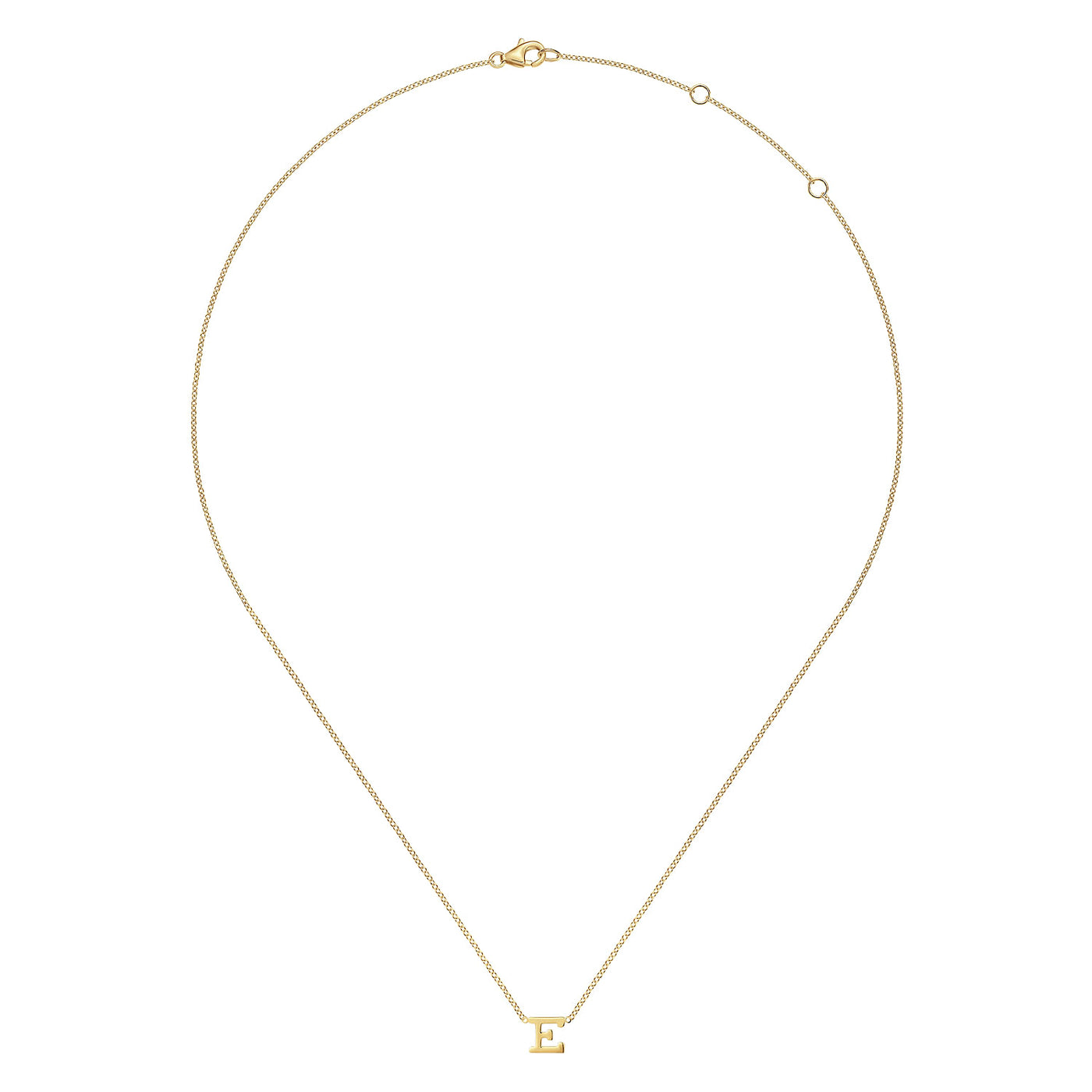 Initial “E” Link Necklace in Yellow Gold by Gabriel & Co.