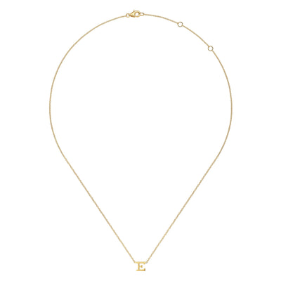 Initial “E” Link Necklace in Yellow Gold by Gabriel & Co.