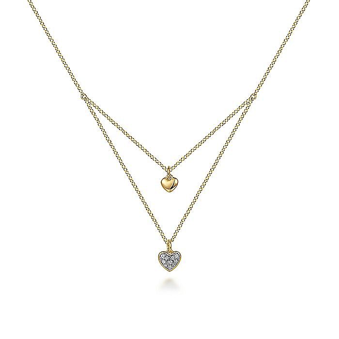 Multi-Strand Diamond Necklace in Yellow  Gold by Gabriel & Co.