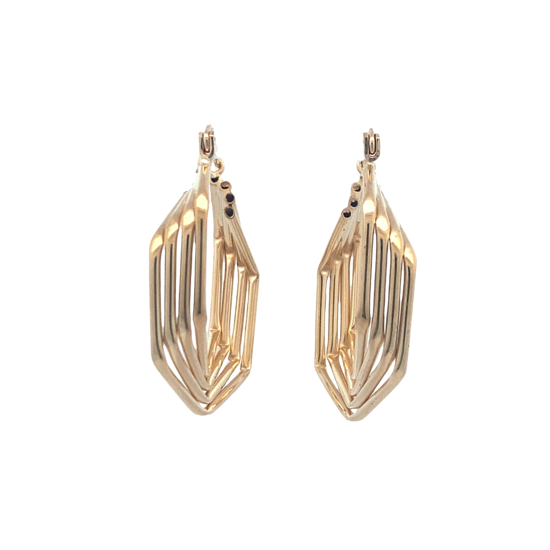 ESTATE Geometric Hoops in Yellow Gold