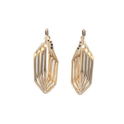 ESTATE Geometric Hoops in Yellow Gold
