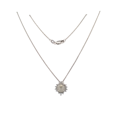 Rose Cut Ice Diamond Pendant in White Gold by B&C