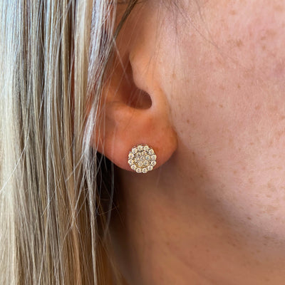 CZ Cluster Stud Earrings in Silver by Ania Haie
