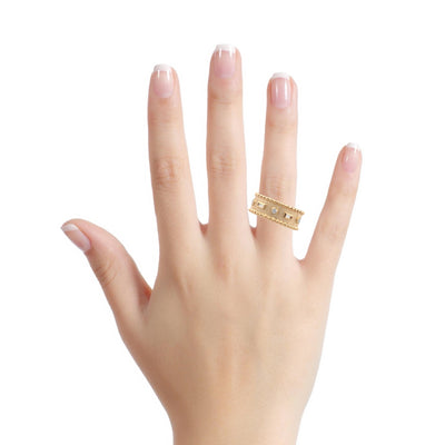 Diamond Stackable Ring in Yellow Gold by Allison Kaufman