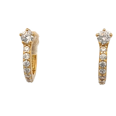 CZ Pave Huggies in Silver with Yellow Gold Plating by Ania Haie