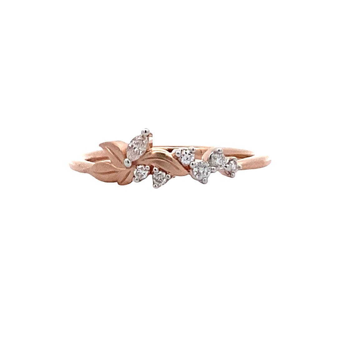 10 Karat Floral Style Diamond Leaf Ring - Lady's cDD3510-1P