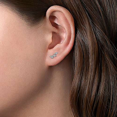 Diamond Triple Marquise Studs in White Gold by Gabriel & Co.