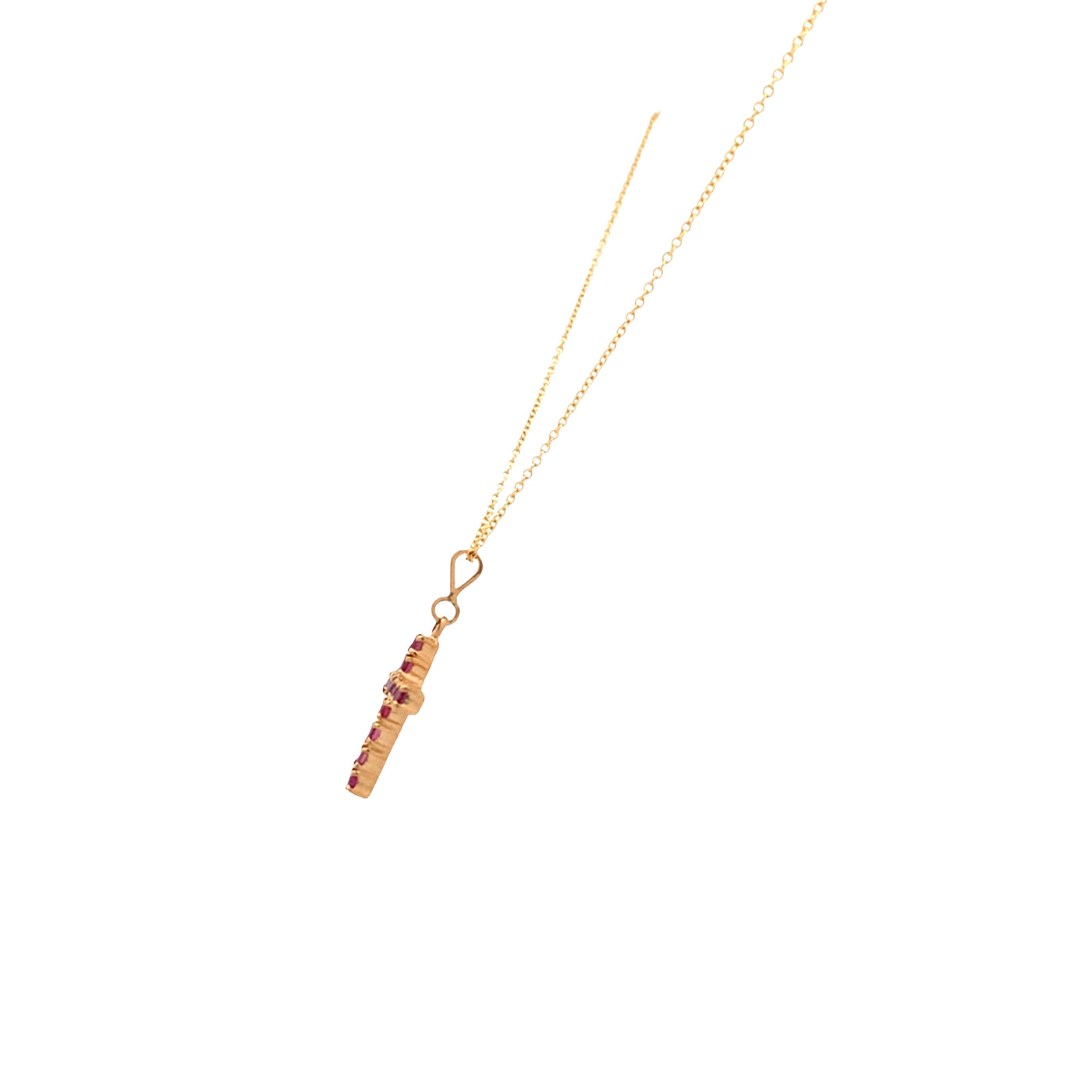 ESTATE Ruby Cross in Yellow Gold
