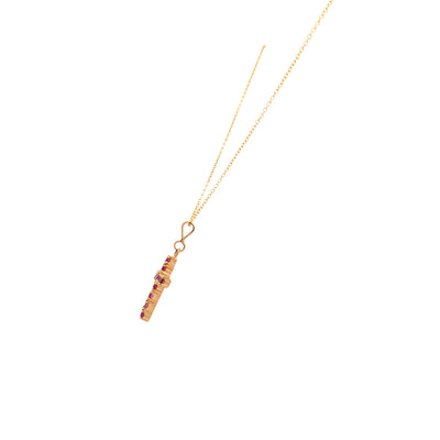 ESTATE Ruby Cross in Yellow Gold