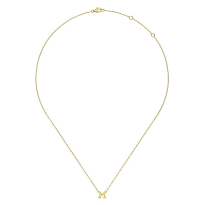 Initial “M” Necklace in Yellow Gold by Gabriel & Co.