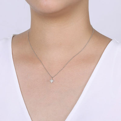 Diamond Star Pendant in White Gold by Gabriel & Co.