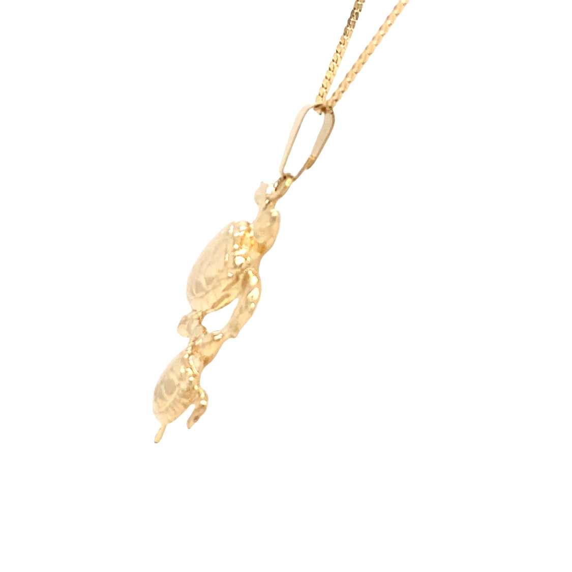 ESTATE Mother and Baby Turtle Pendant in Yellow Gold