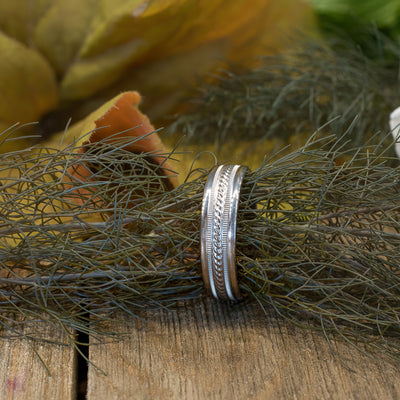 6mm Fancy Wedding Band in White Gold by Benchmark