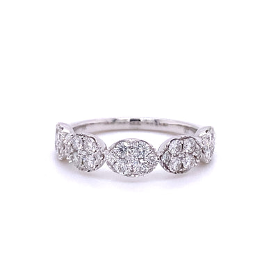 Diamond Cluster Ladies Ring in White Gold