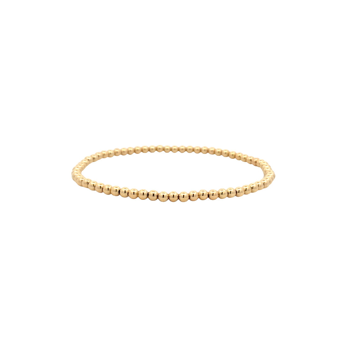 3mm  Beaded Bracelet in Silver with Yellow Gold Plating by Karen Lazar