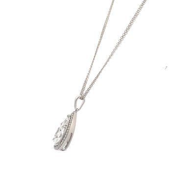 Diamond Cluster Drop Pendant in White Gold by Simon G. Jewelry