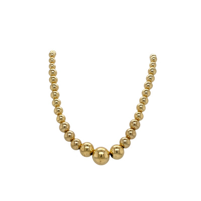 ESTATE Graduated Bead Necklace in Yellow Gold