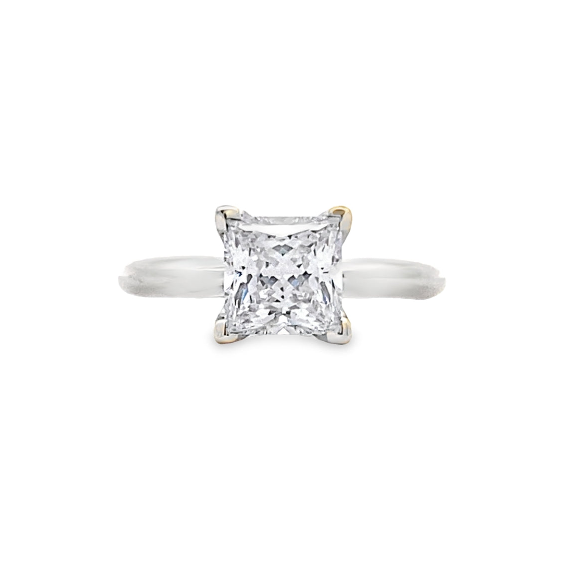 Princess Cut Diamond Solitaire Engagement Ring in White Gold