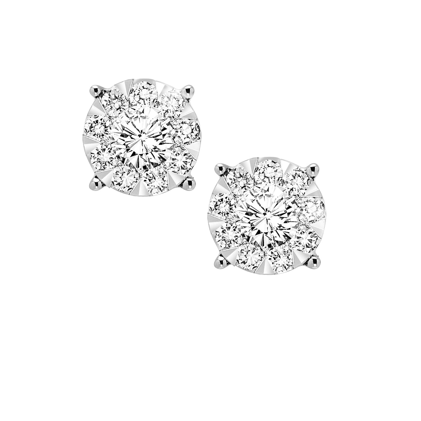 14 Karat 3/4 CTW Diamond Cluster Stud Earrings "Big Bang Collection" ER10165-4WB