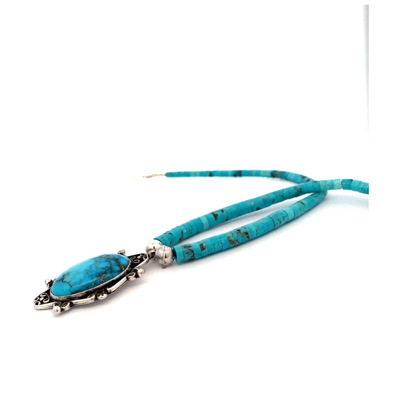 ESTATE Turquoise Necklace in Silver