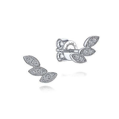 Diamond Triple Marquise Studs in White Gold by Gabriel & Co.