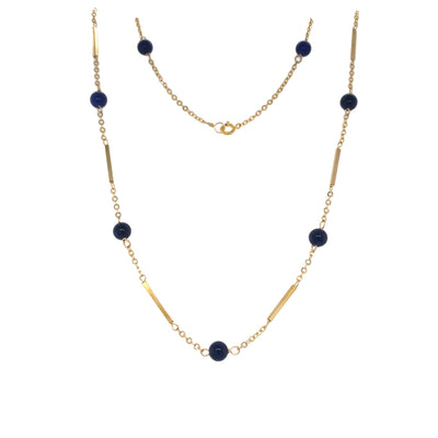 Estate Amethyst Bead Necklace in Yellow Gold