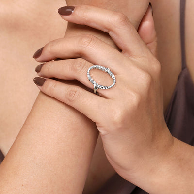 Oval Diamond Ring in White Gold by Gabriel & Co.