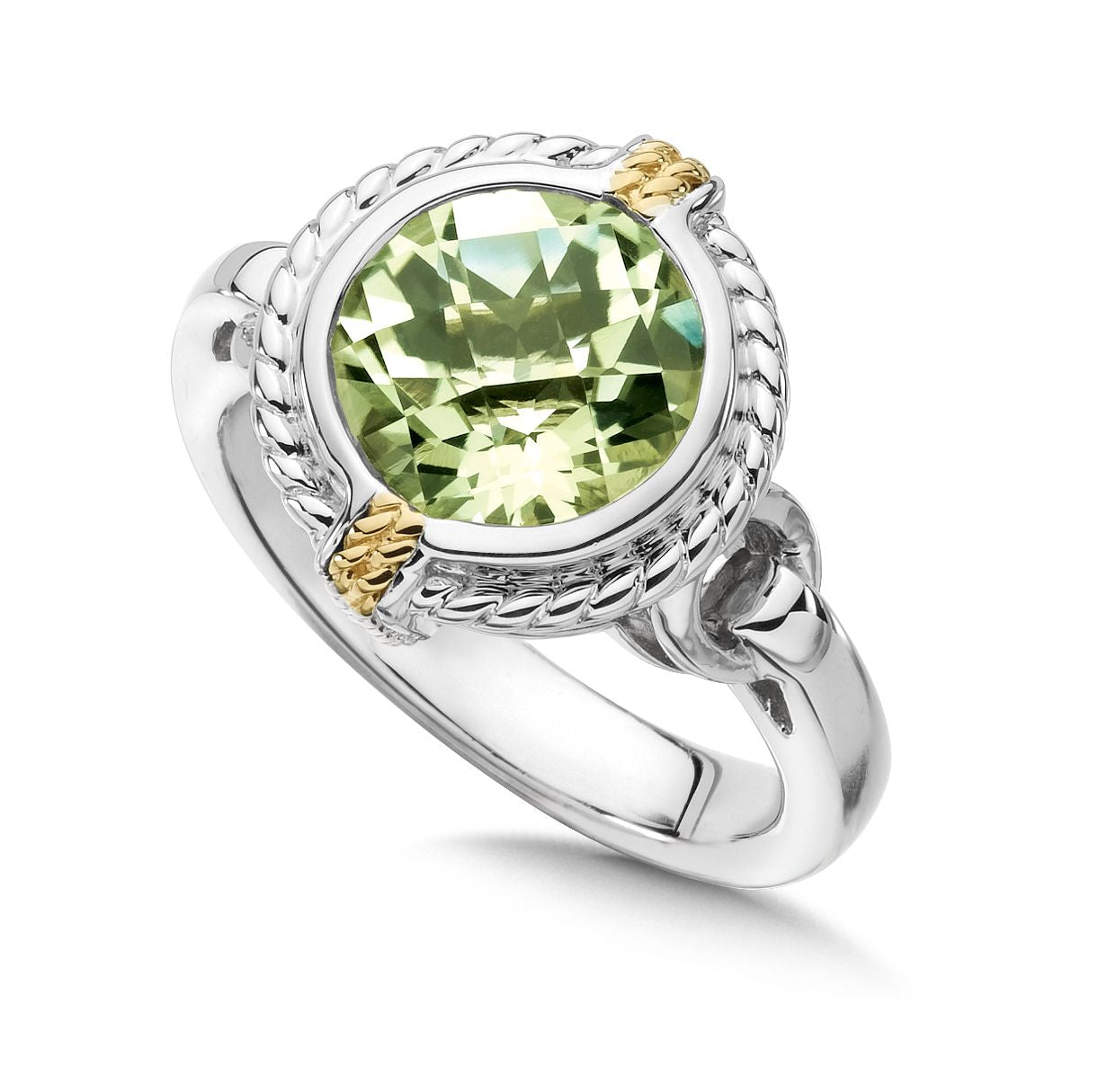 Green Amethyst Fashion Ring in Silver by Anatoli
