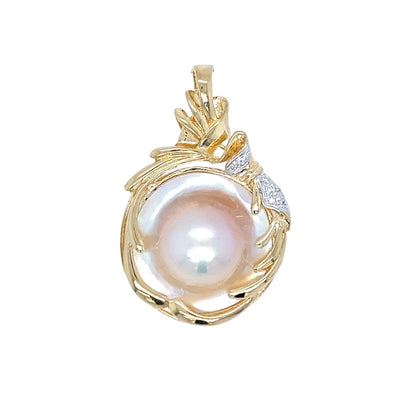 ESTATE Make Pearl Pendant/Enhancer in Yellow Gold