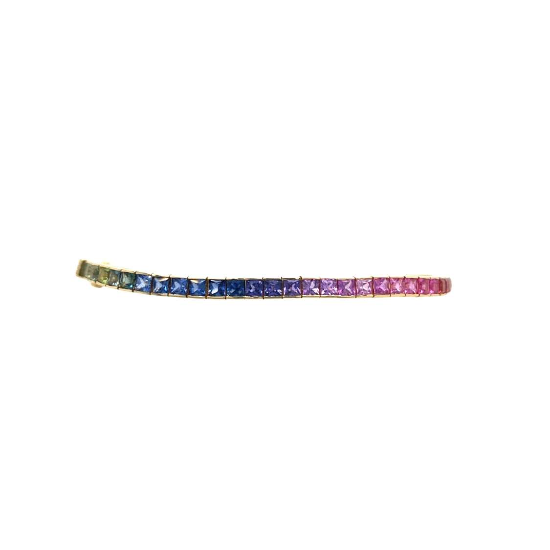 Rainbow Sapphire Bracelet in Yellow Gold