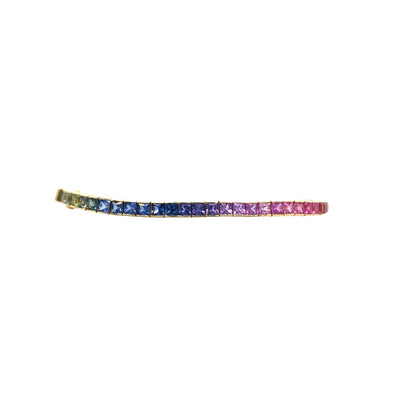 Rainbow Sapphire Bracelet in Yellow Gold