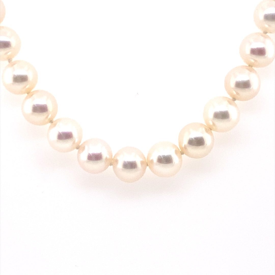 Beeghly & Co. 14 Karat White Gold Freshwater Pearl Necklace BN-FW7.514-22