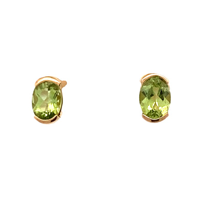 ESTATE Peridot Studs in Yellow Gold