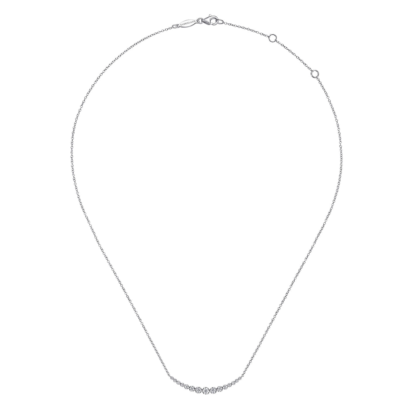 Graduated Diamond Necklace in White Gold by Gabriel & Co.