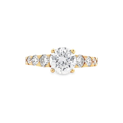 14 Karat Side Stone Round Shape Engagement Ring 29478