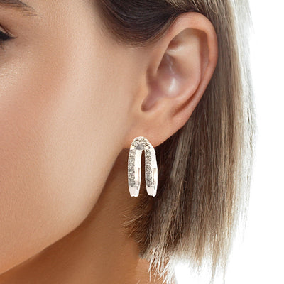 Diamond Huggie Earrings in White Gold