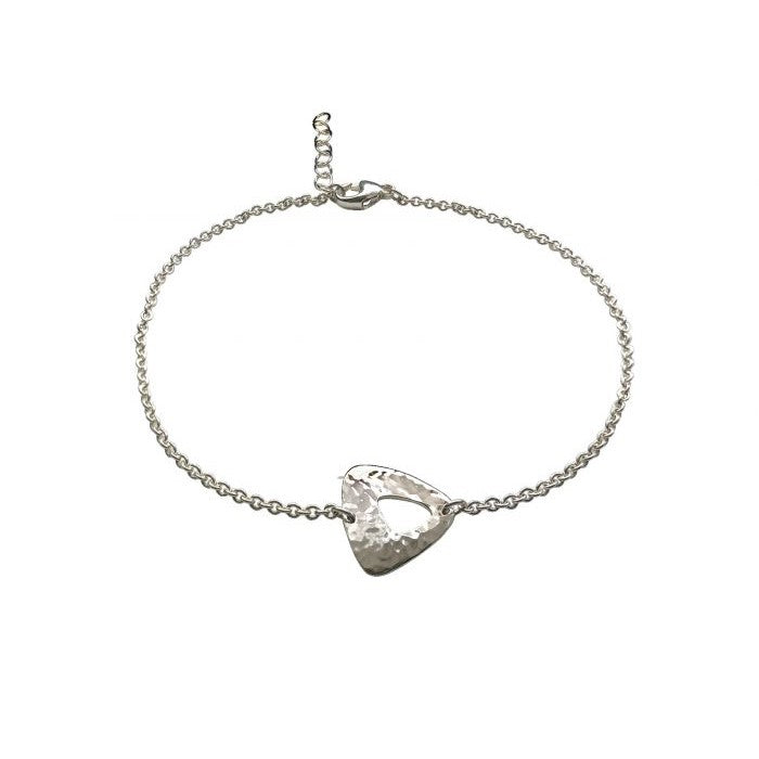 Trillium Hammered Anklet in Silver by E.L. Design