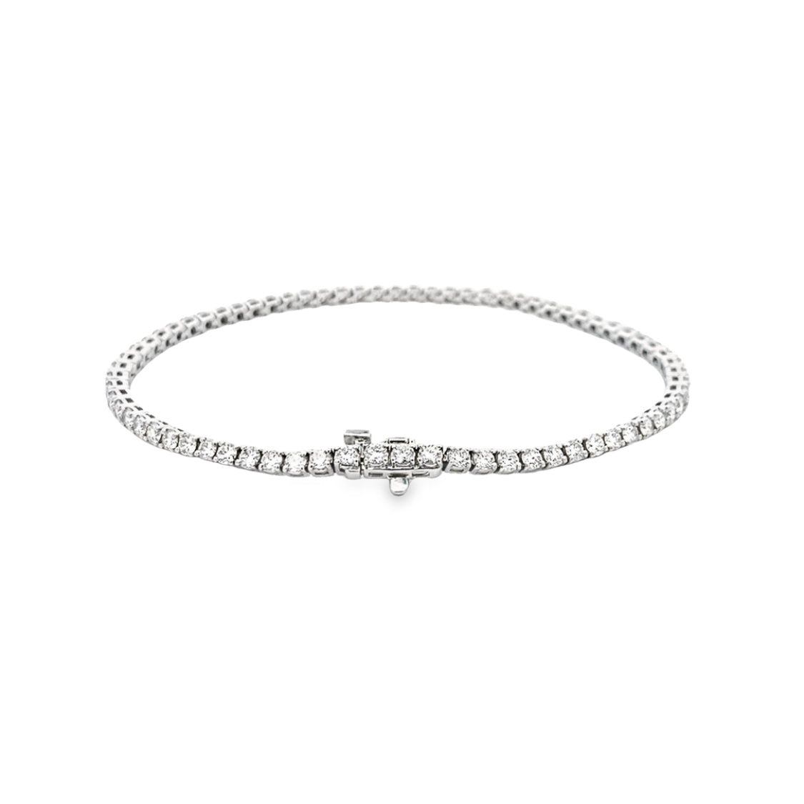 Diamond Line Tennis Bracelet in White Gold