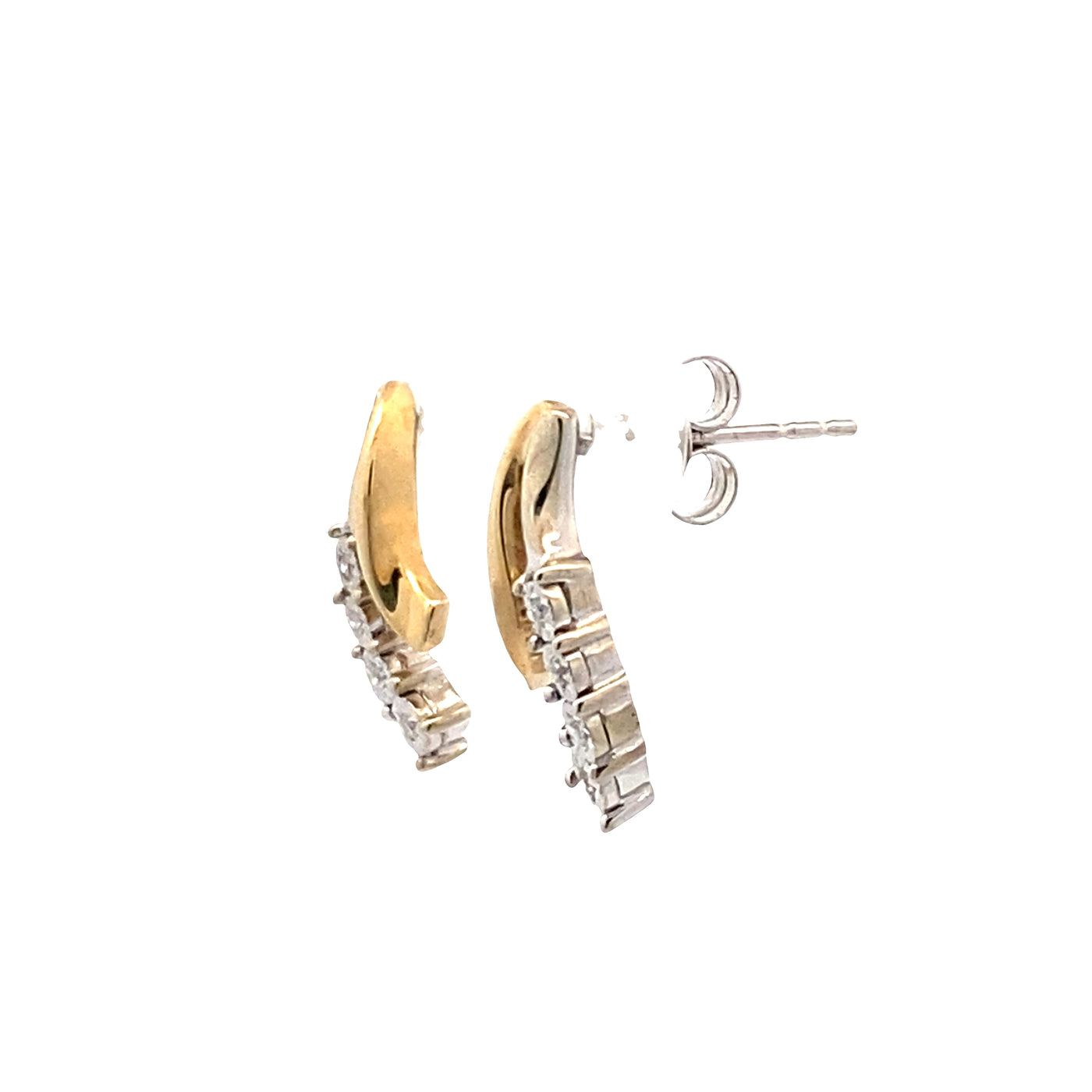 ESTATE Diamond Illusion Studs in Two-Tone Gold