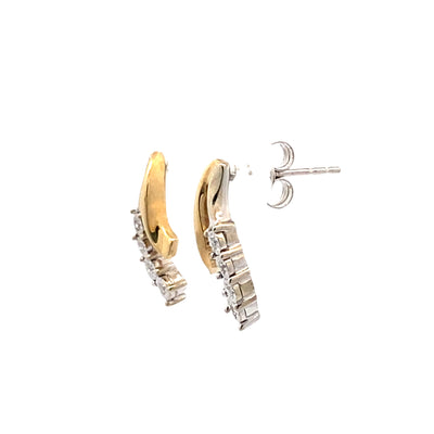 ESTATE Diamond Illusion Studs in Two-Tone Gold