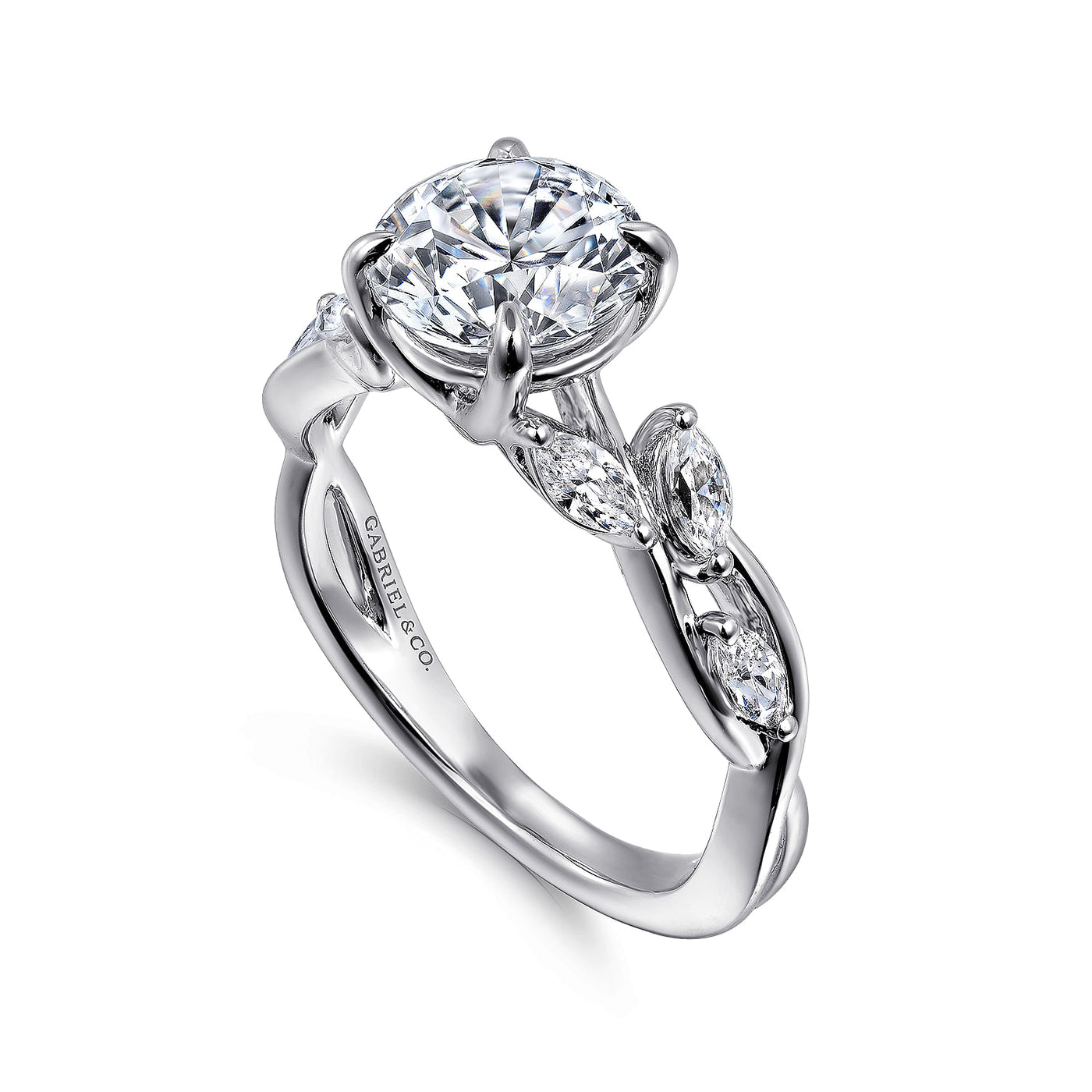 Gabriel & Co. 14KW Round Diamond Engagement Ring ER16195R6W43JJ.CSCZ